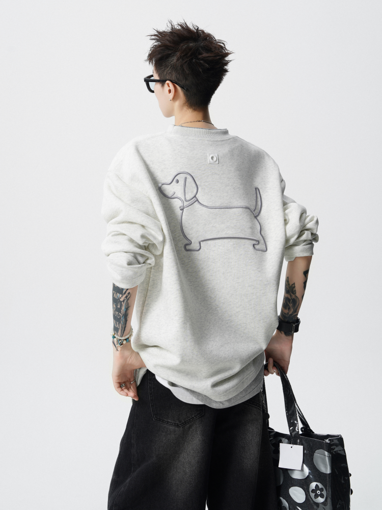 Outline Dachshund Graphic Sweatshirt