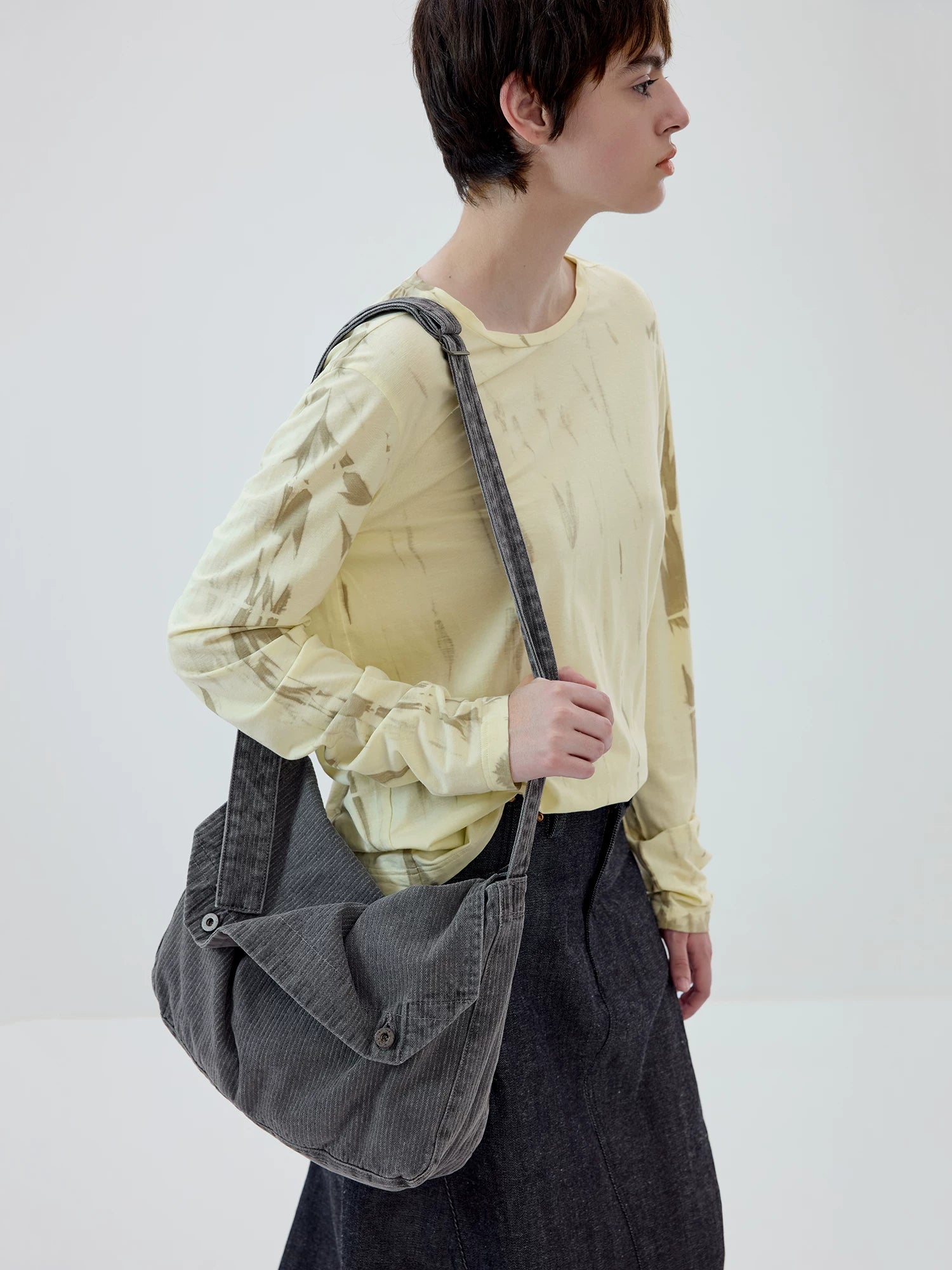 Gray Washed Messenger Bag