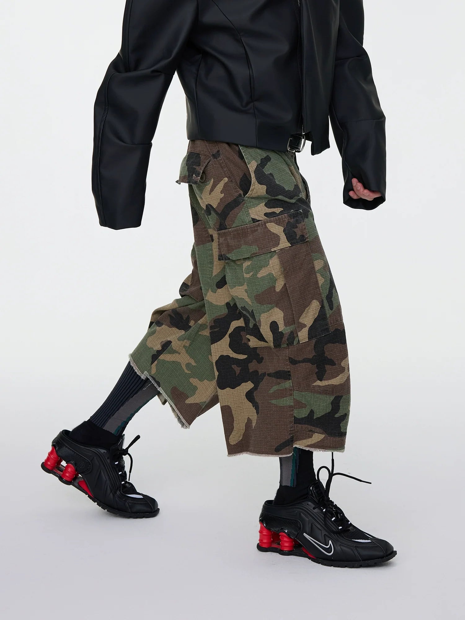 Camo Patchwork Cargo Jorts