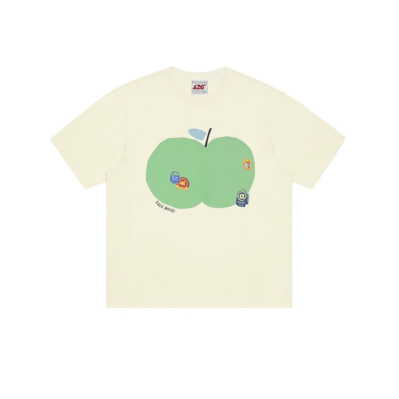 Loose Fit Fruit Label Tee - chiclara