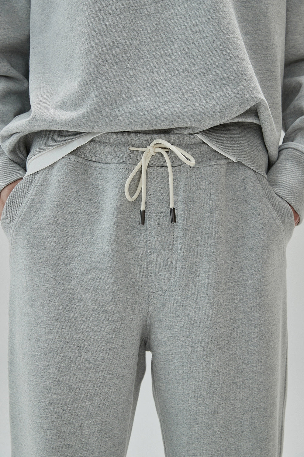 Full Zip Hooded Sweatshirt & Straight Leg Cuffed Pants Set