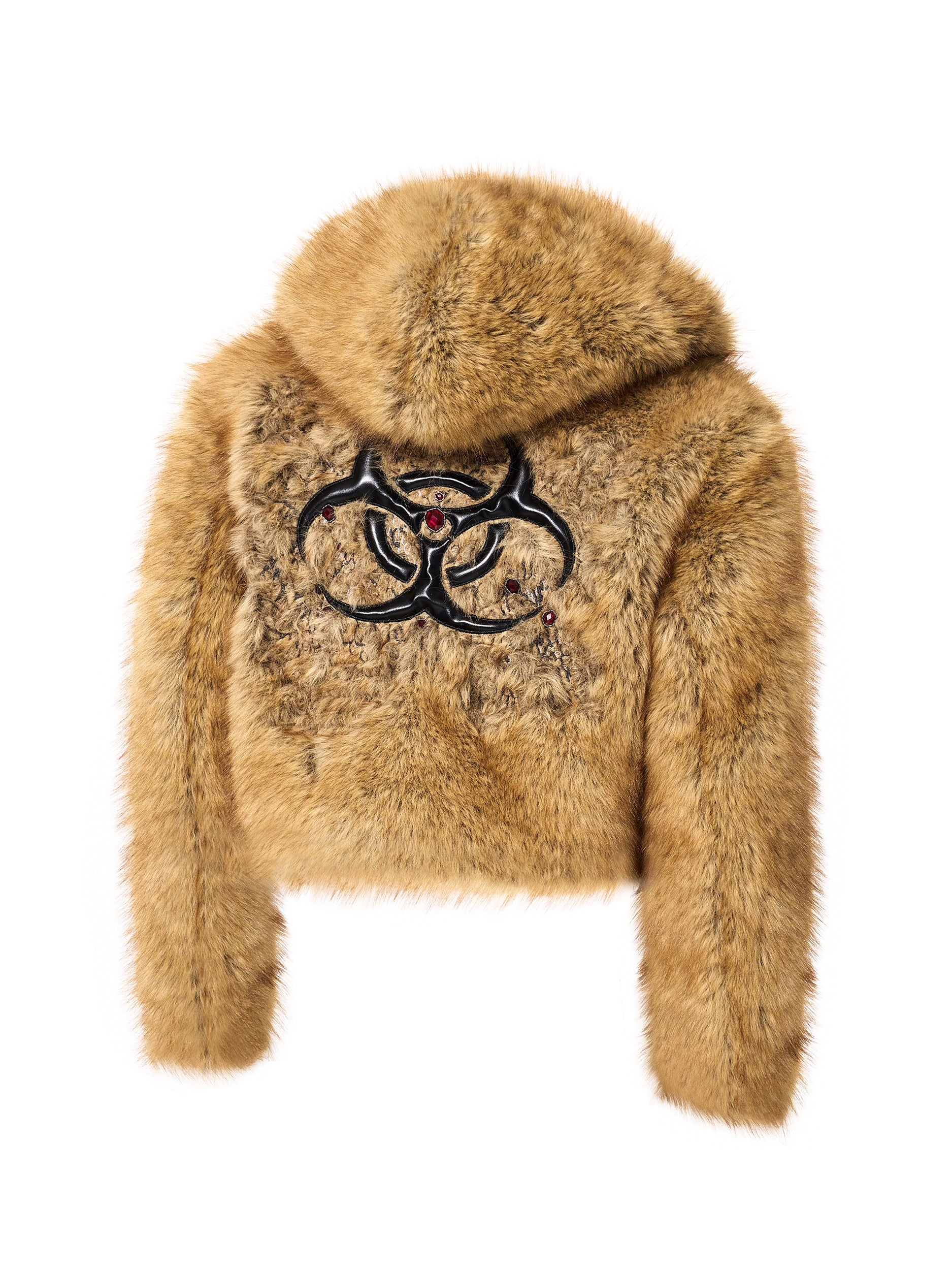 BioHazard Ember Faux Fur Hoodie Jacket