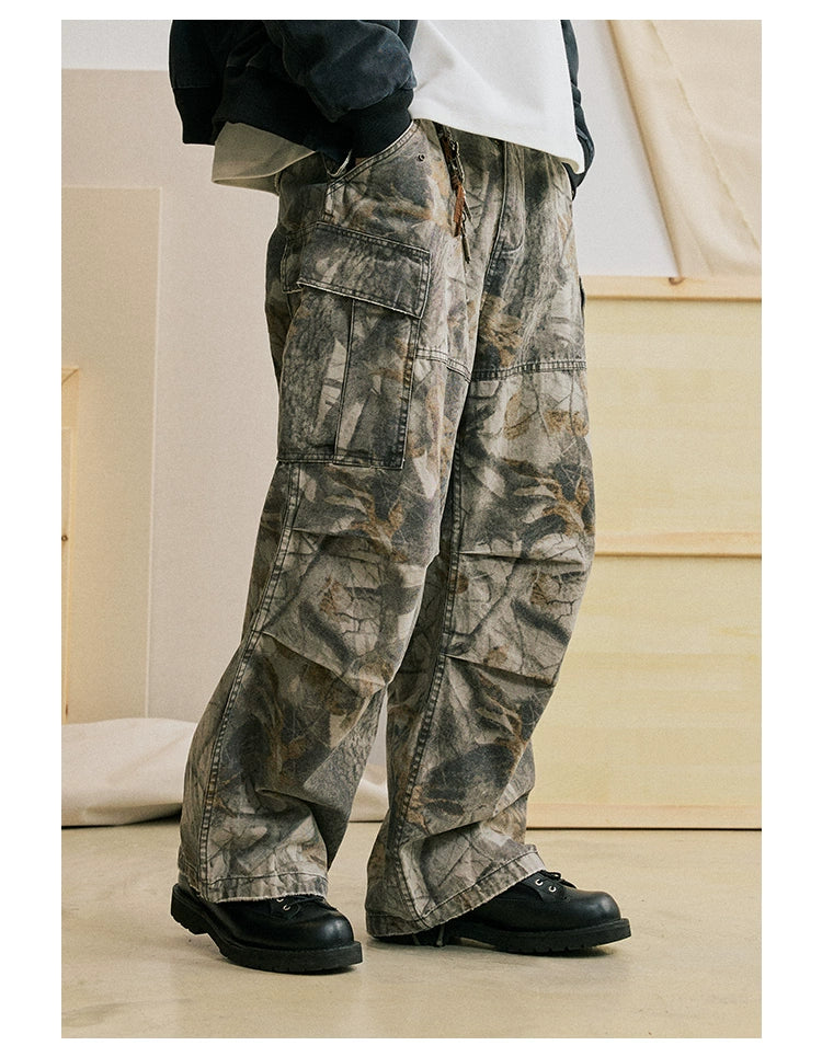 Pantalon de cargaison de chasse au camouflage boisé