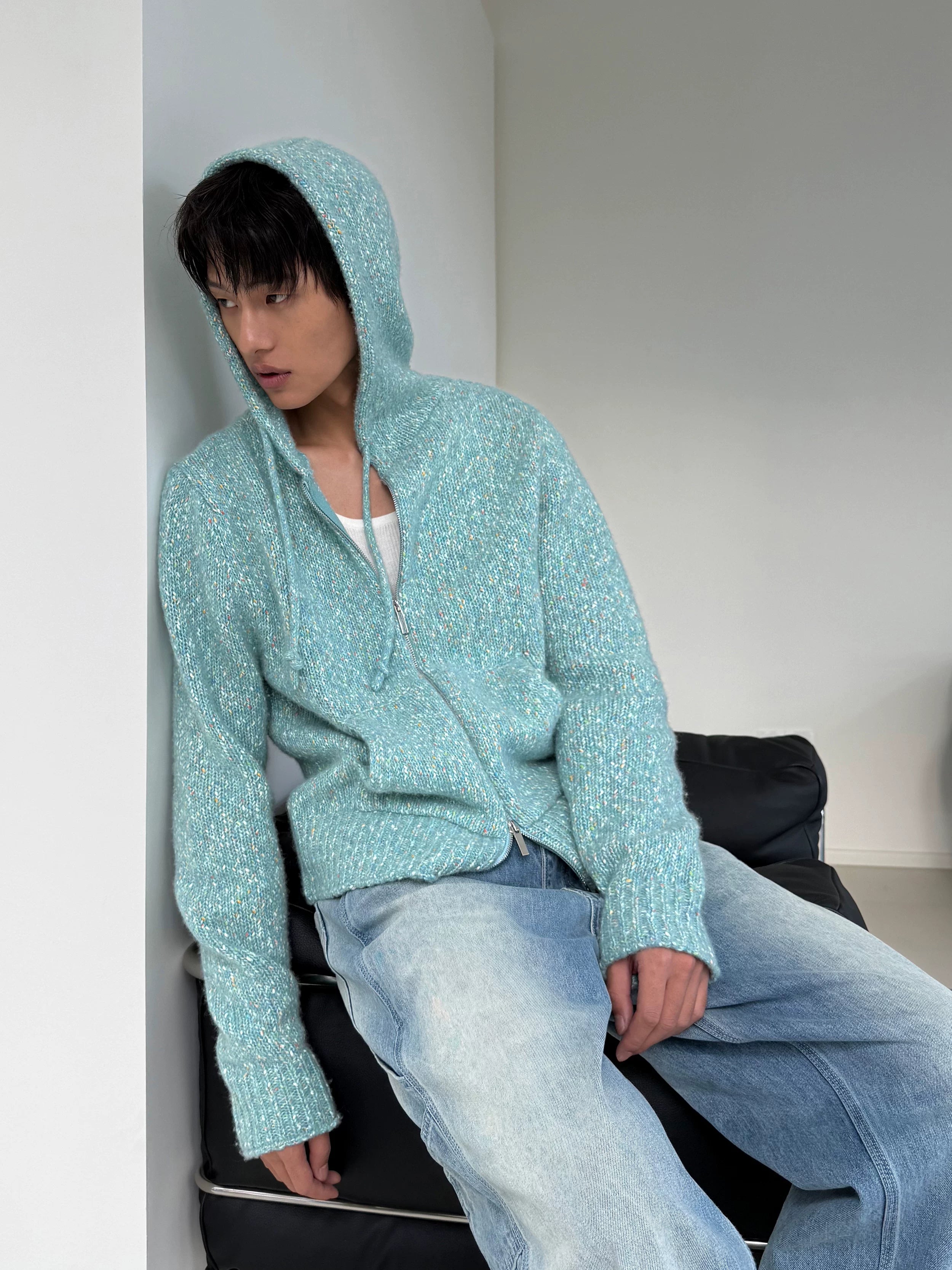 Glacier Mist Fuzzy Zip Hoodie