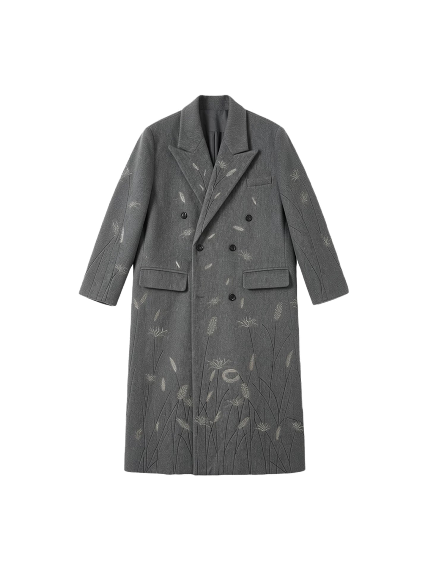 Ash Meadow Embroidered Wool Overcoat