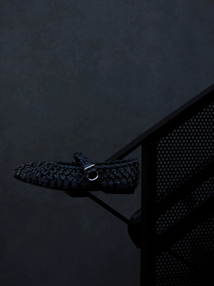 Vintage Lattice Strap Flats
