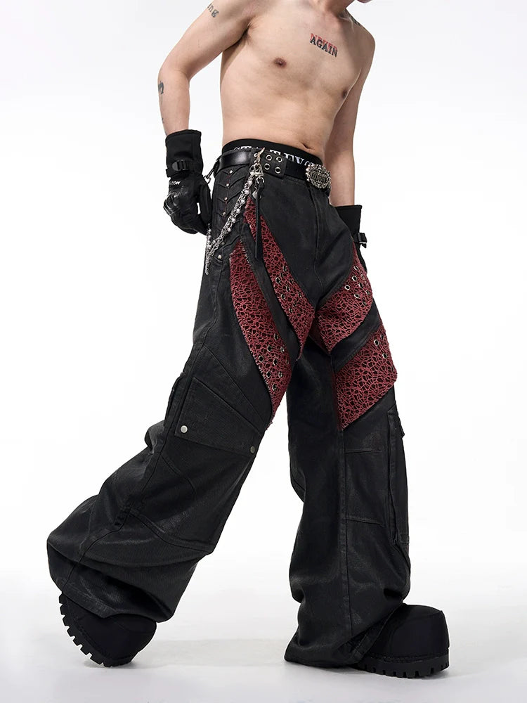 Spider Web Panel Cargo Pants