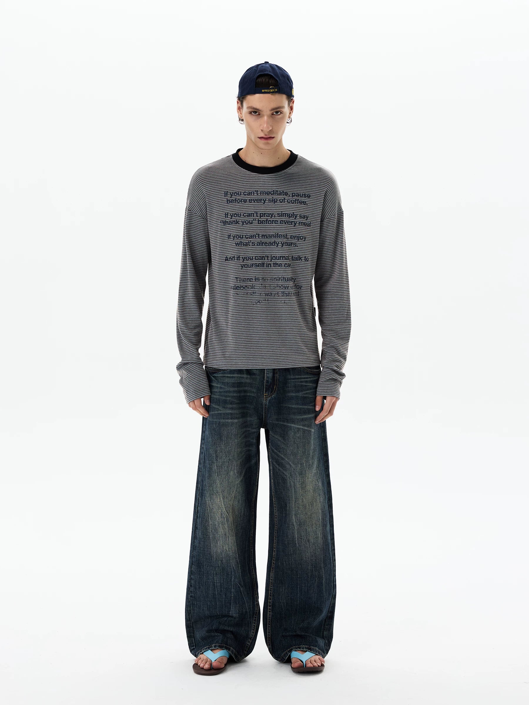 Mantra Stripe Script Longsleeve Tee