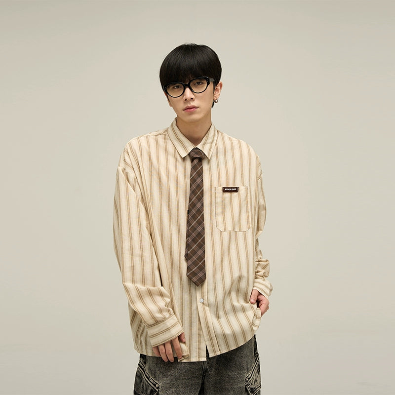Classic Vertical Striped Oversized Shirt
