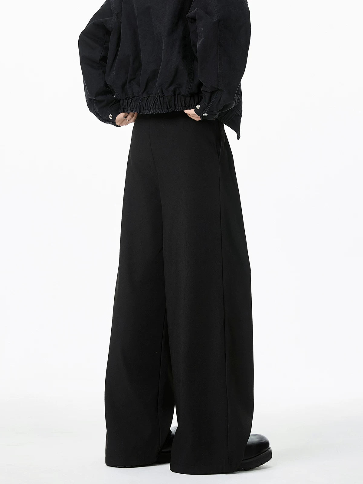 Cross-Stitch Pleat Wide Trousers