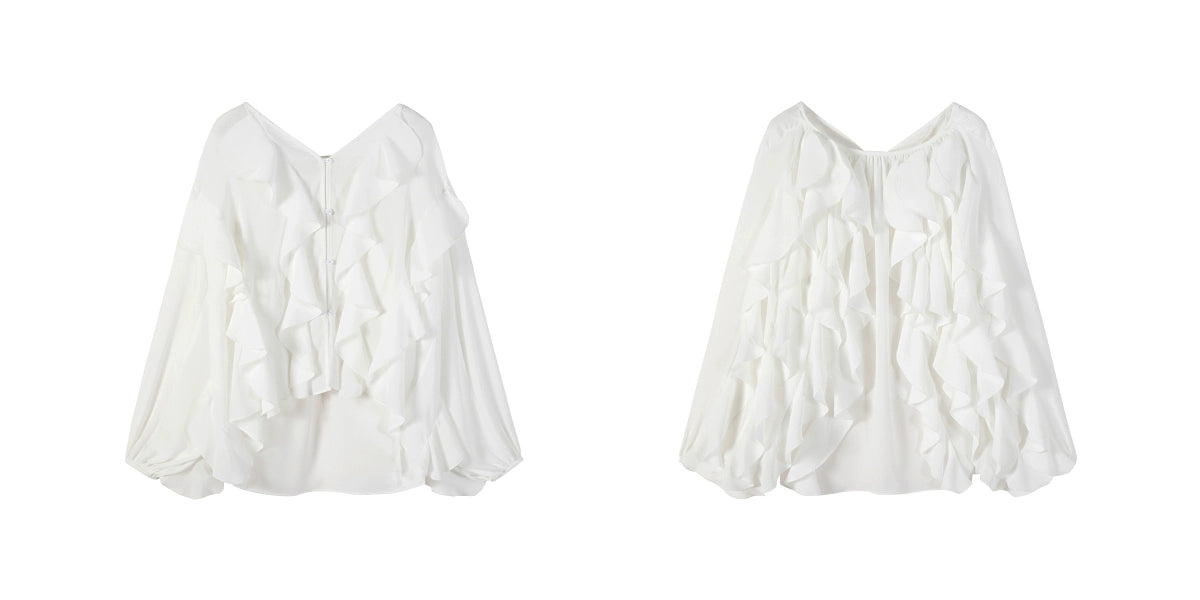 Ruffled Button Back Blouse