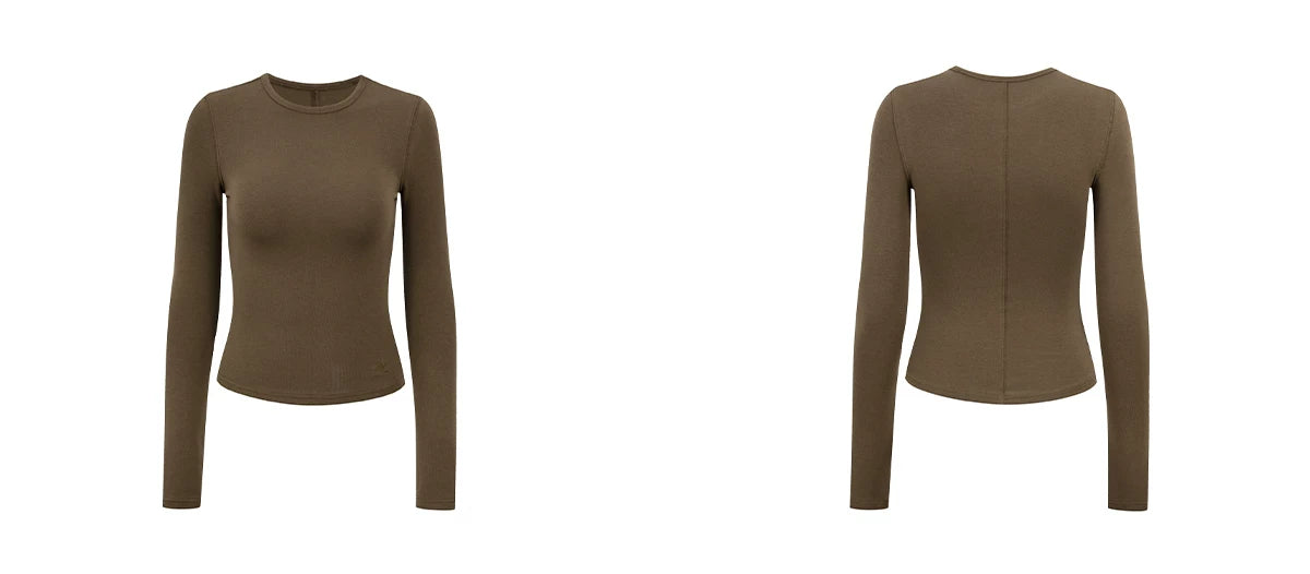 Sculpted Crew Neck Long Sleeve Top