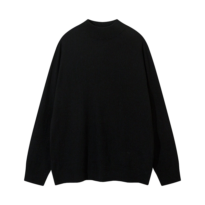 Minimalist Mock Neck Knit Sweater