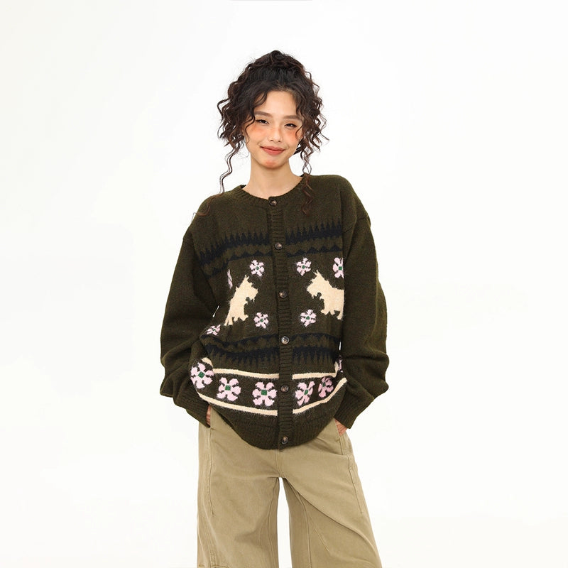 Forest Friends Terrier Cardigan