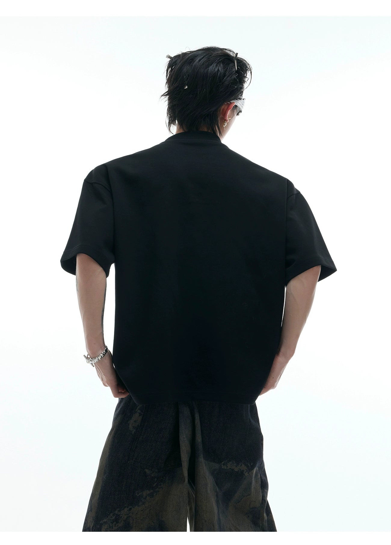 White Reflective Piping Technical T-Shirt