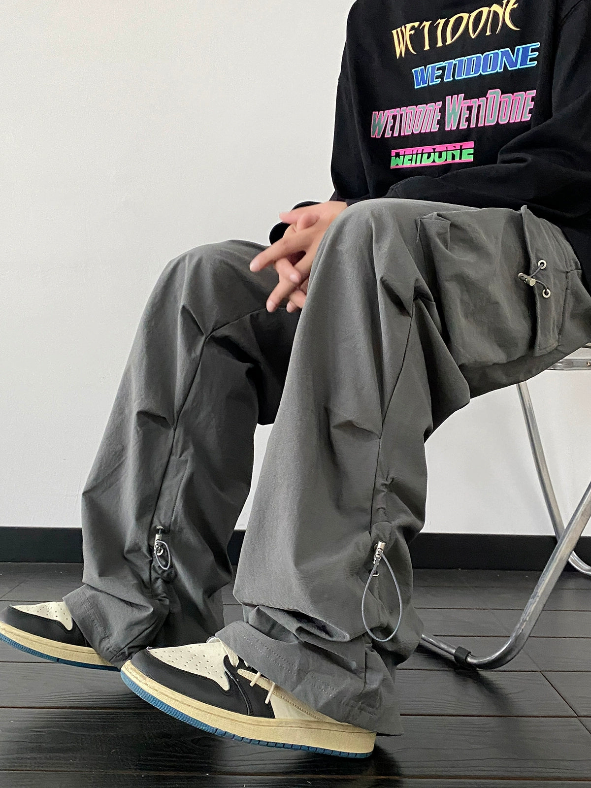 Baggy Black Cargo Street Pants