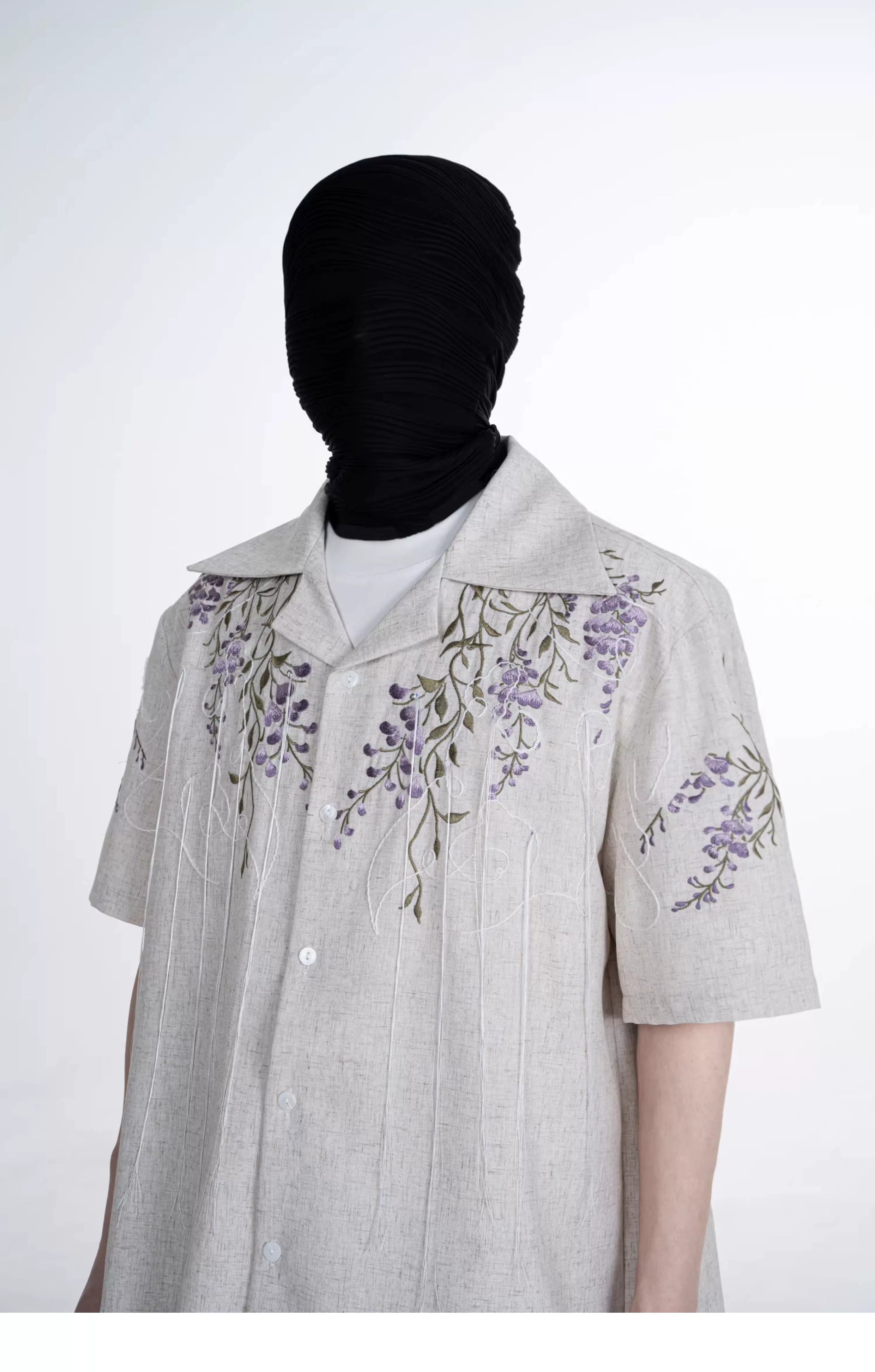 Wisteria Cascade Linen Camp Shirt