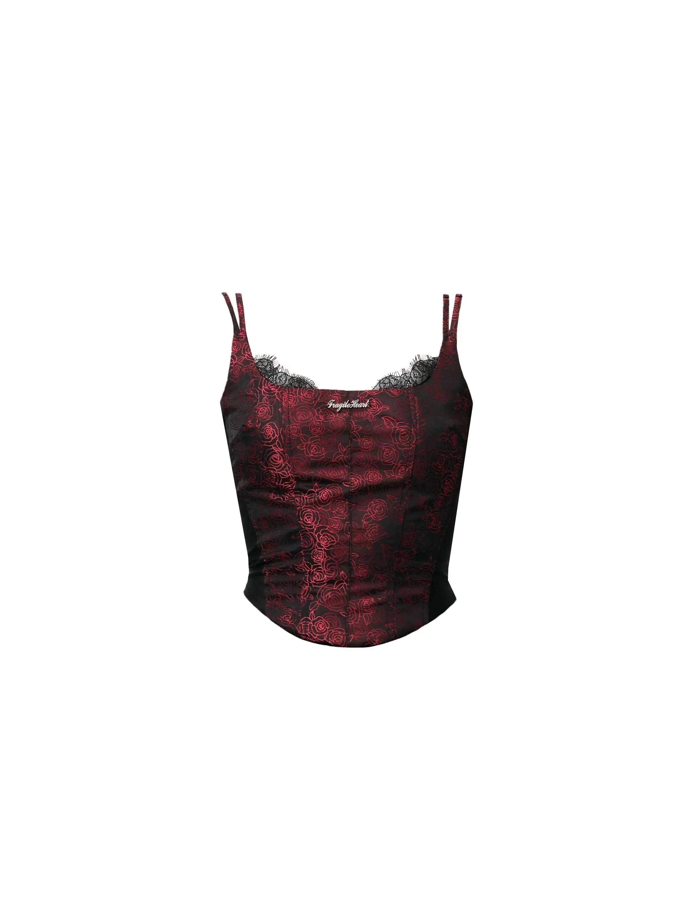 Luxe Burgundy Velvet Camisole: Lace-Trimmed Corset Top with Adjustable Straps