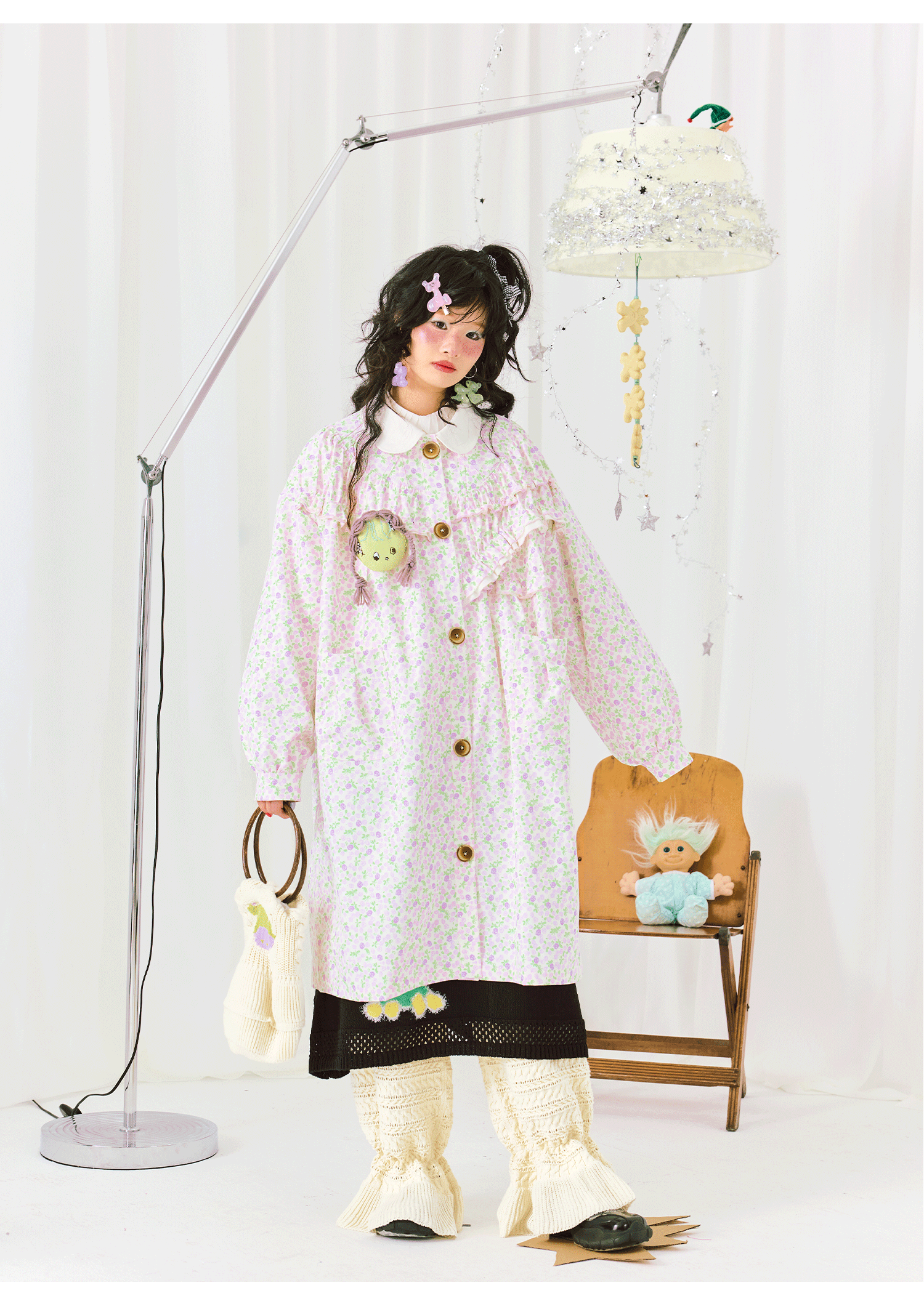 Floral Peter Pan Collar Button Dress