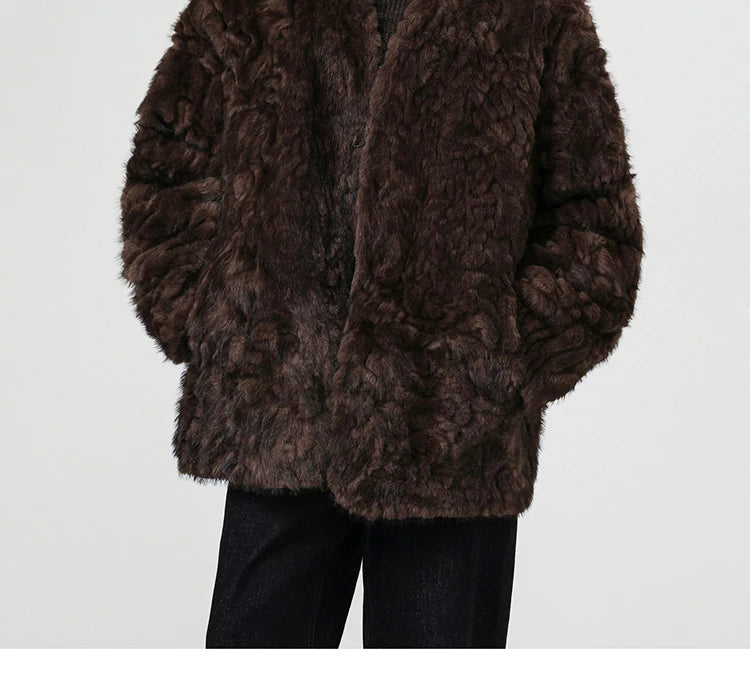 Midnight Cloud Faux-Fur Cocoon Jacket