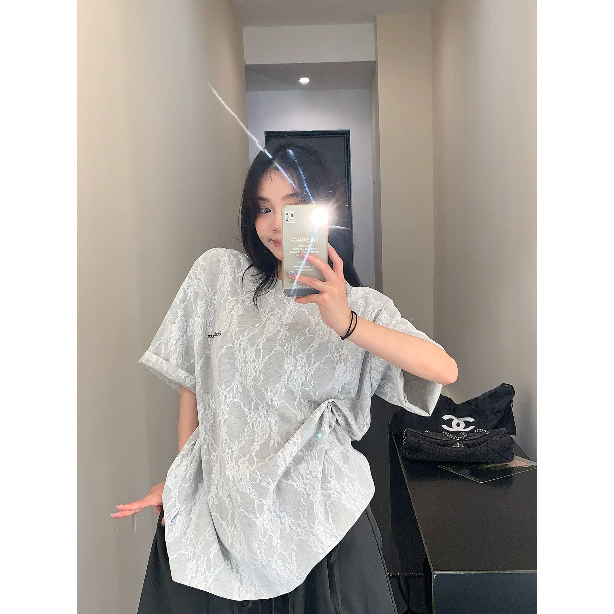 Frosted Vein Marble Oversize Tee