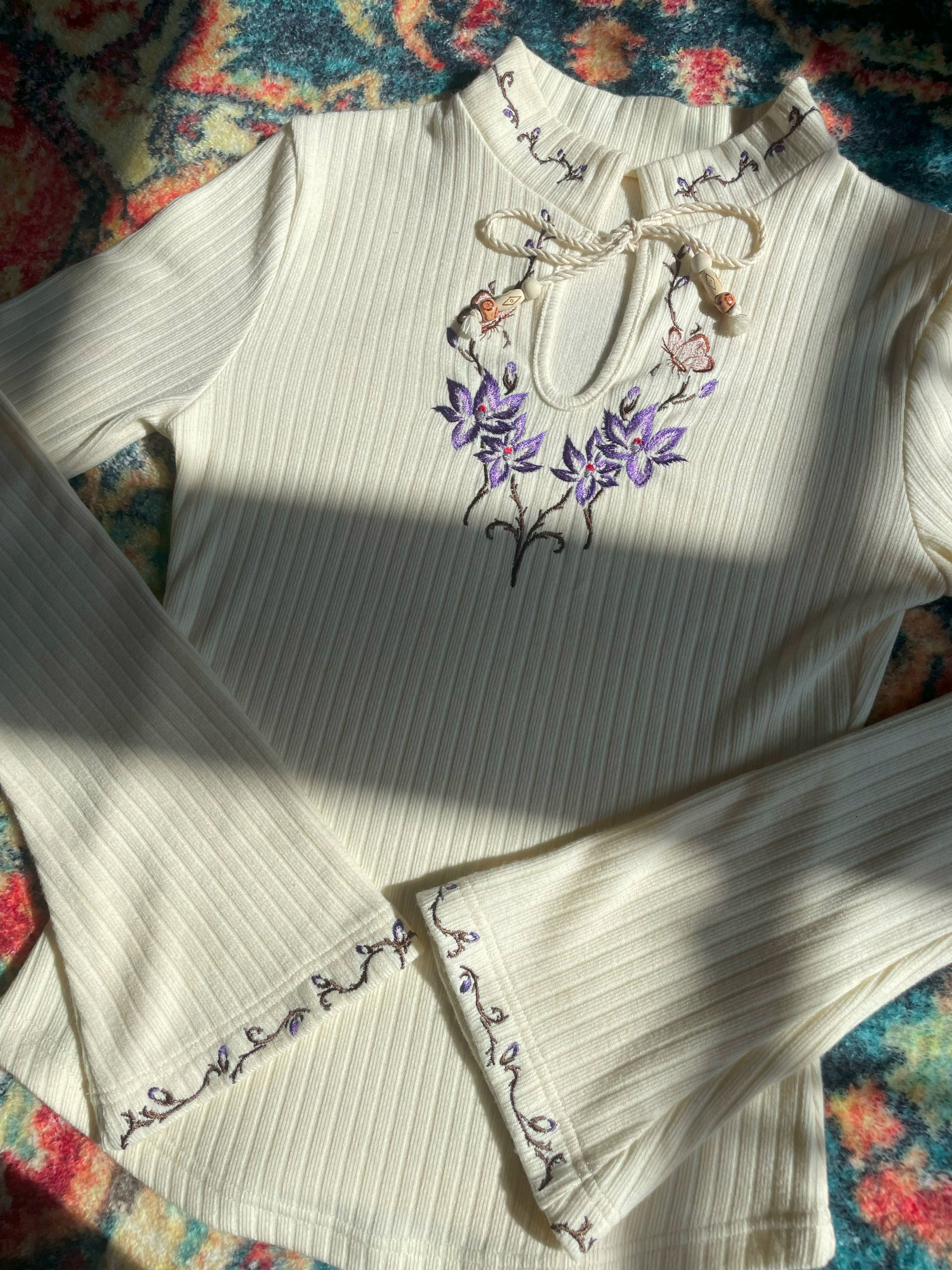 Floral Mandarin Sweater