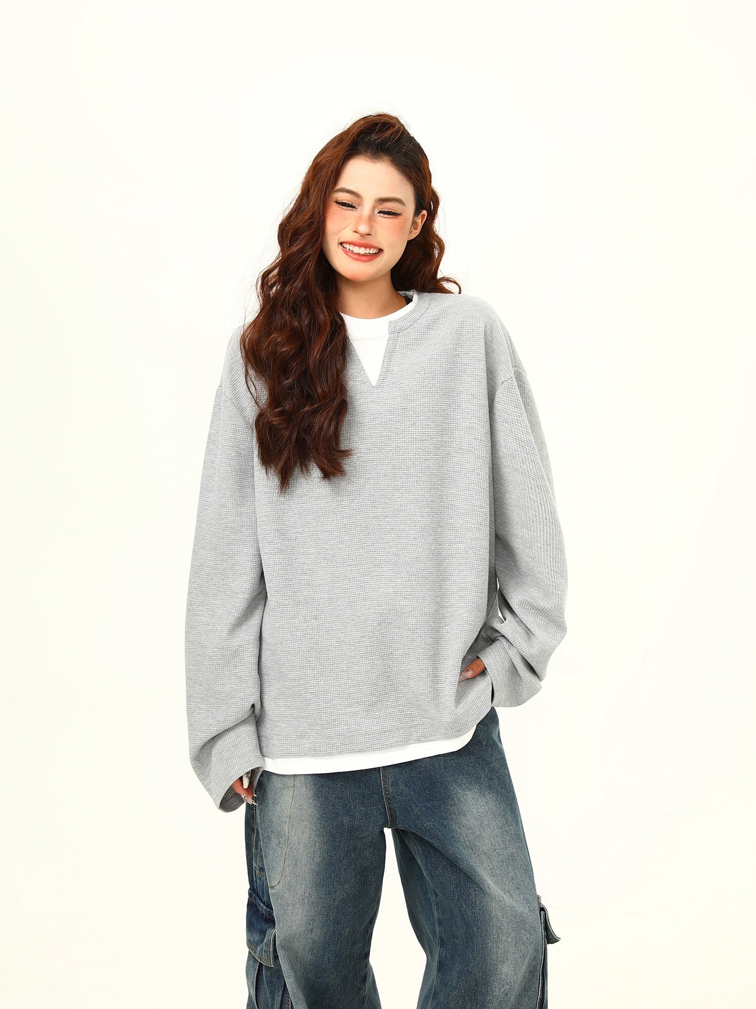 Minimalist Waffle Knit Pullover