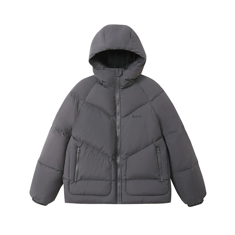 Slate Grey Puffer Hooded Jacket