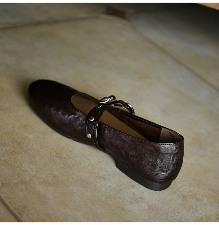 Mocha Rebel Strap Flat