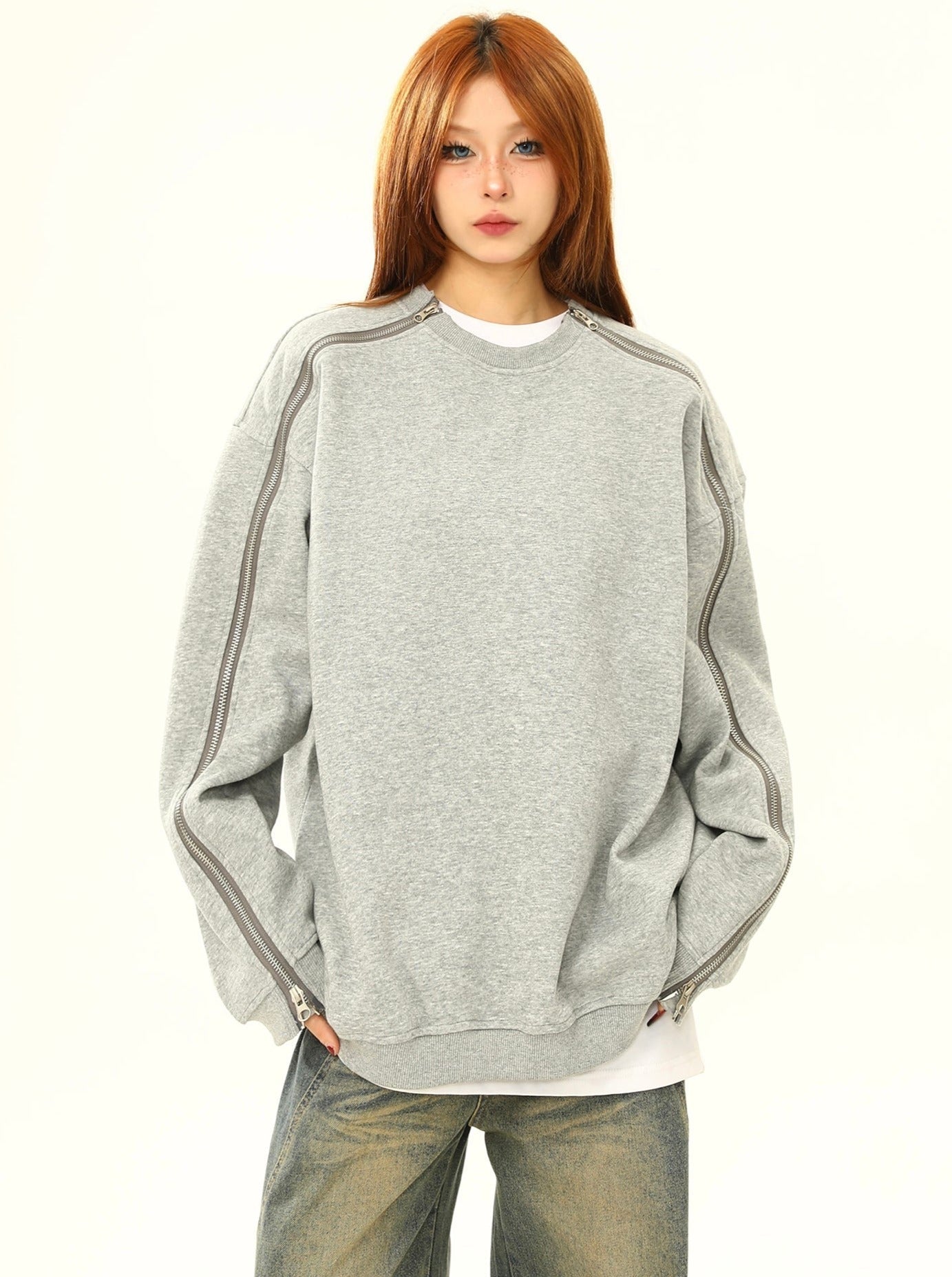 Side Zip Detail Sweatshirt