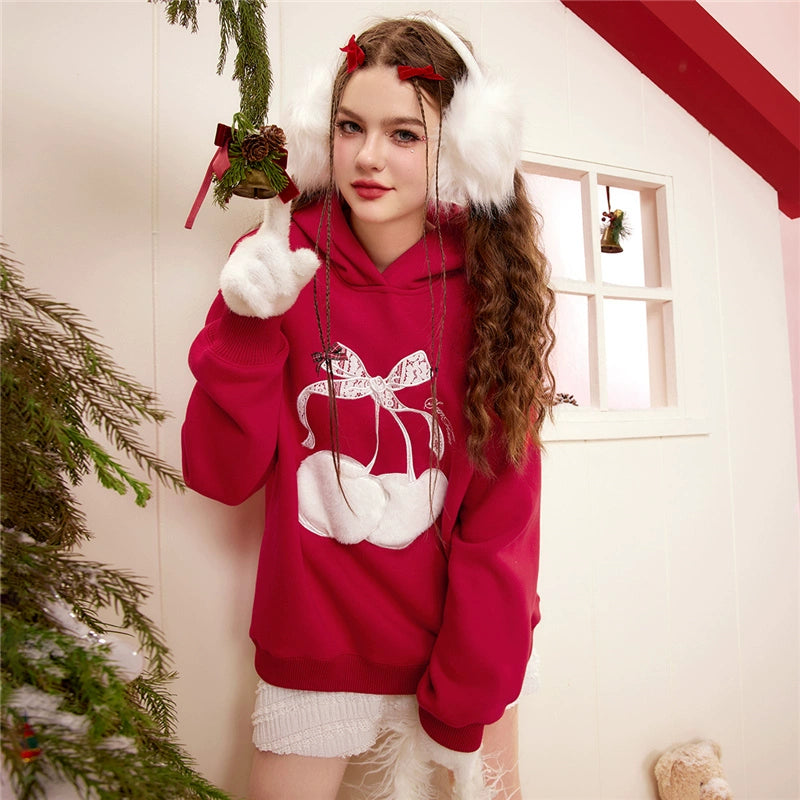 Cherry Bow Knit Sweater