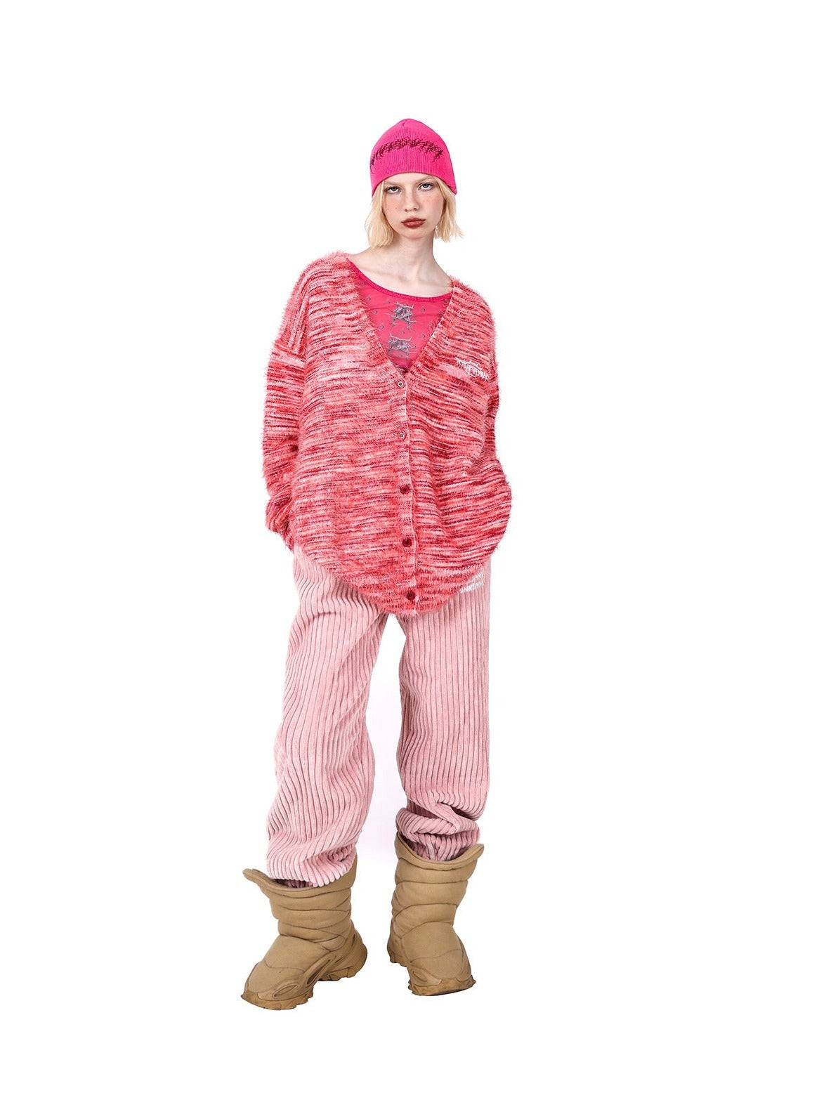 PINKSPINK Cozy Ribbed Lounge Pants - Dusty Pink