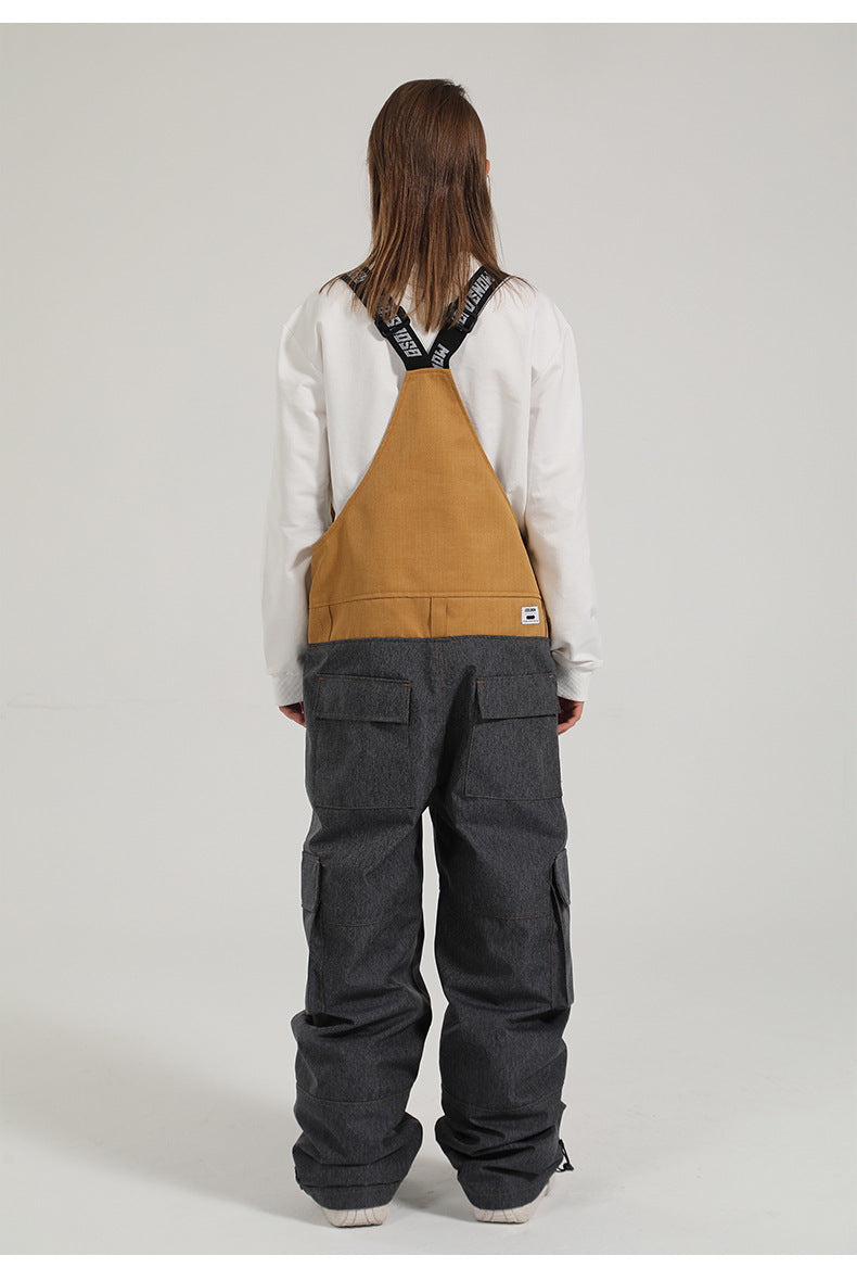 Contrast Crest Bib Snow Pants