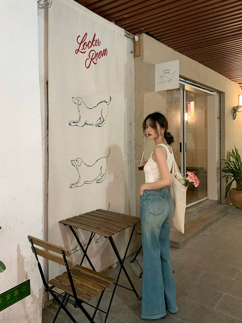 Retro Summer Slim-Fit Ribbed Tank Top