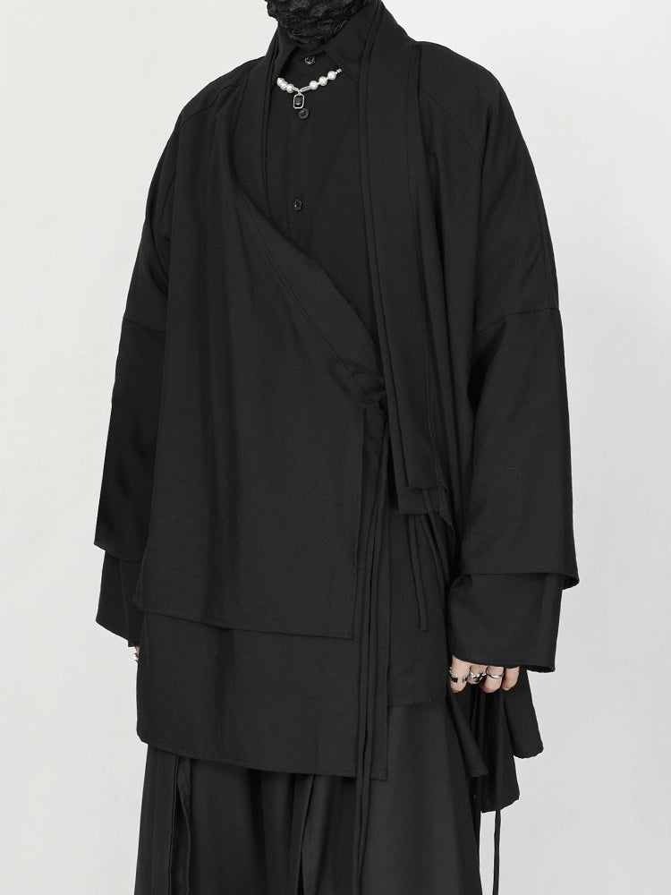 Oversized Black Kimono Cardigan