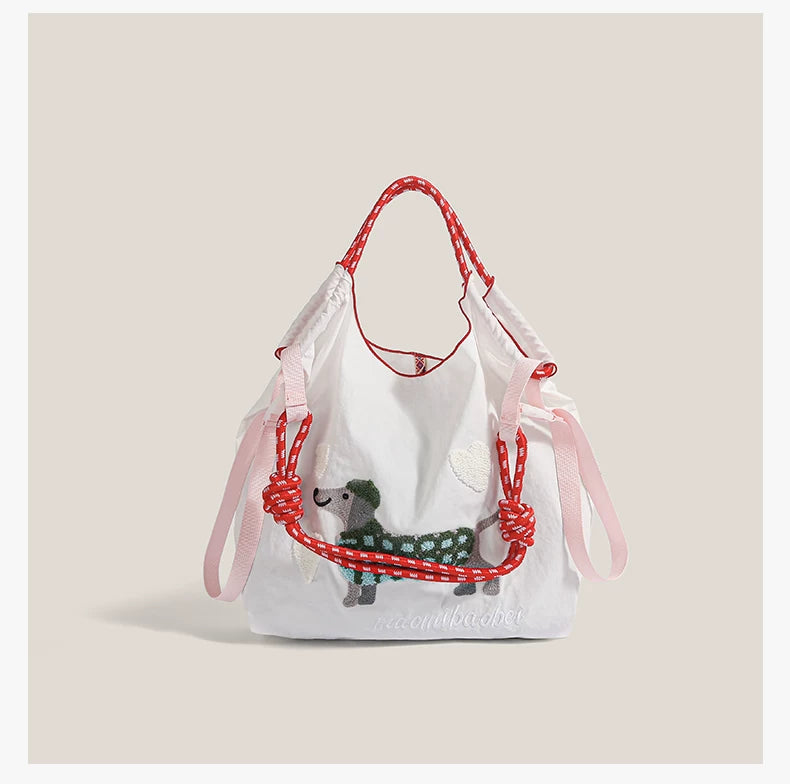 Cloudy Dachshund Sling Tote