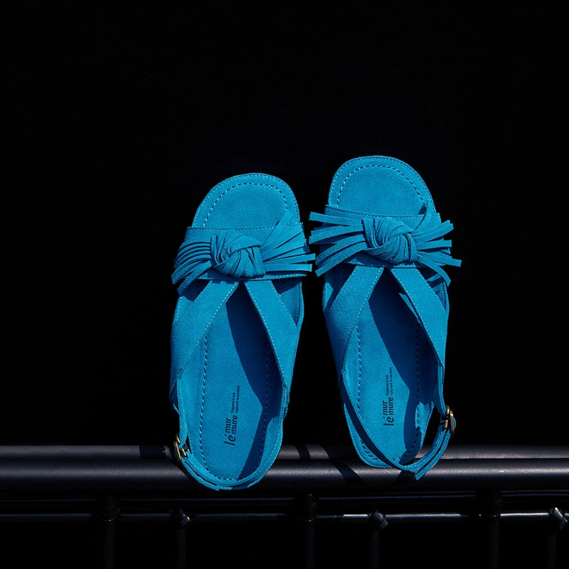 Colorful Suede Knotted Sandals
