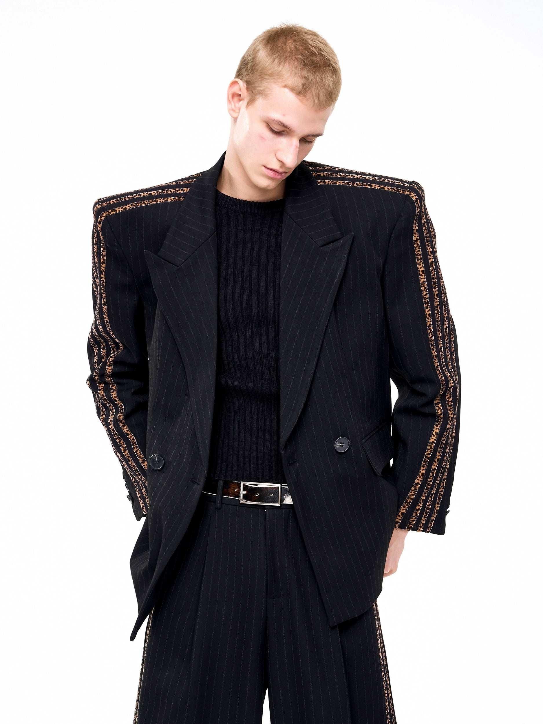 Pinstripe Jacket with Side Stripes and Pants Setup