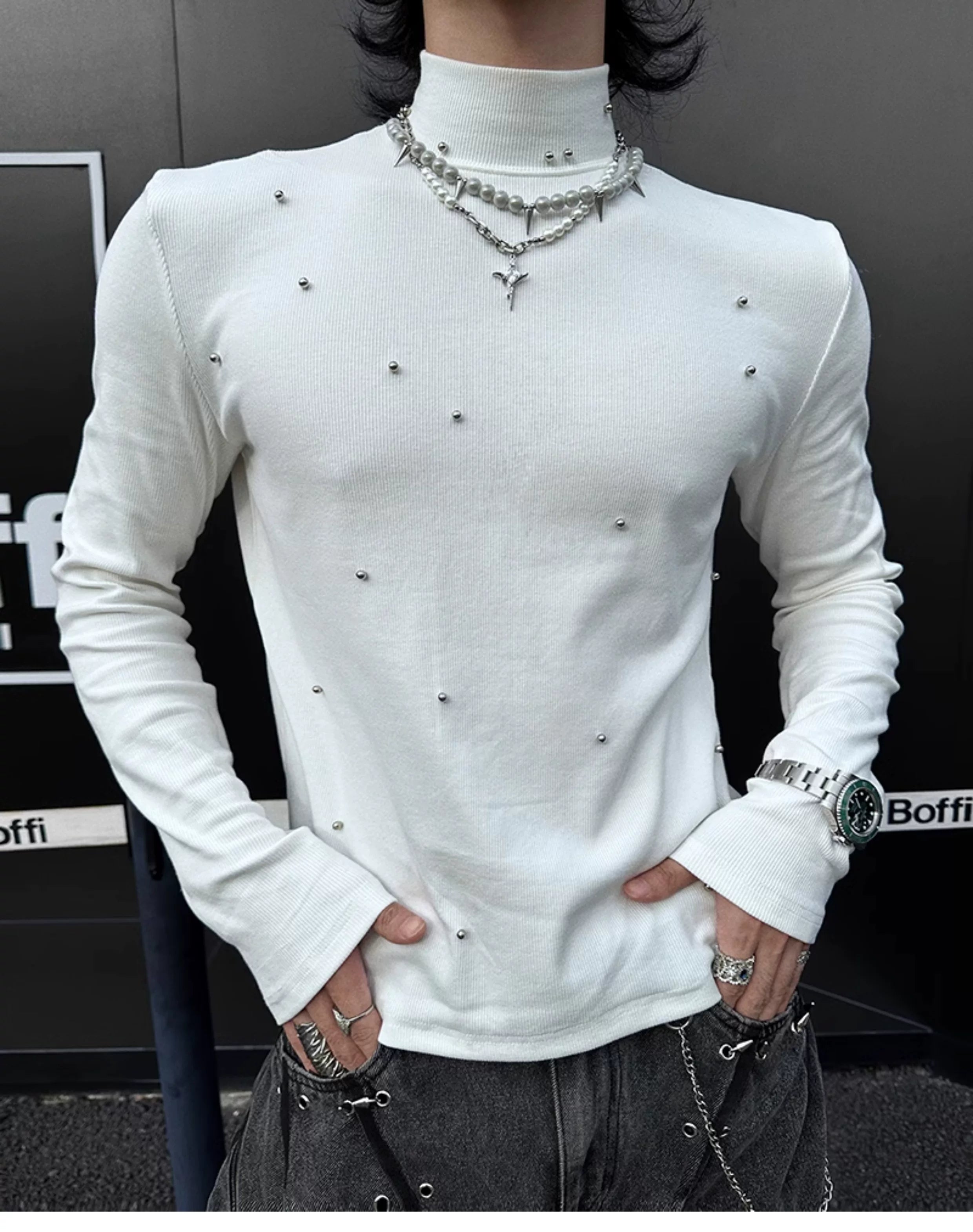 Frostfall Halo Stud Knit Top