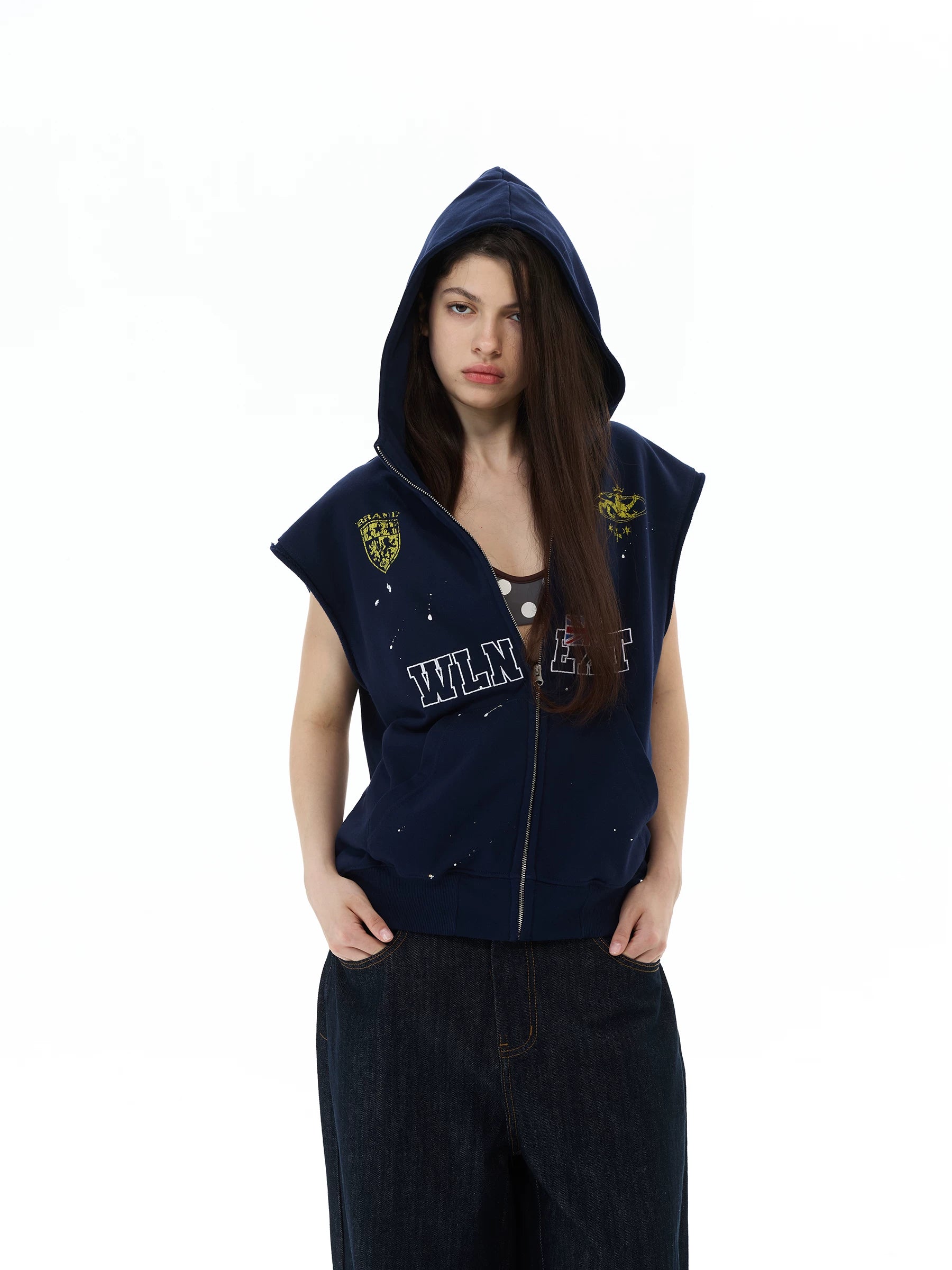 Union Crest Sleeveless Zip Hoodie