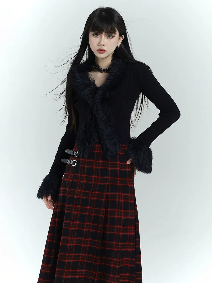 Gothic Fur Trim Cardigan