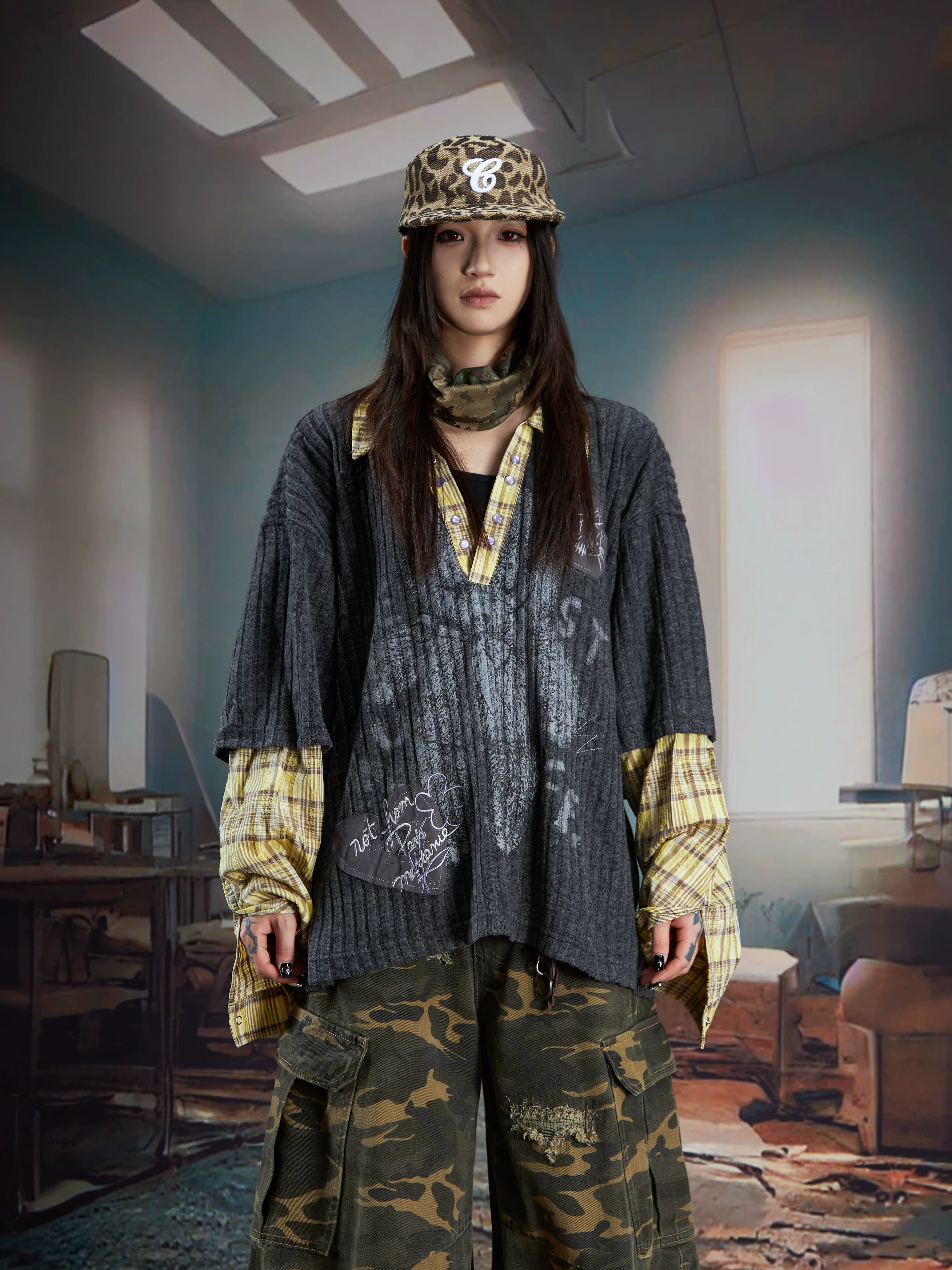 Harvest Patchwork Plaid Nomad Pullover