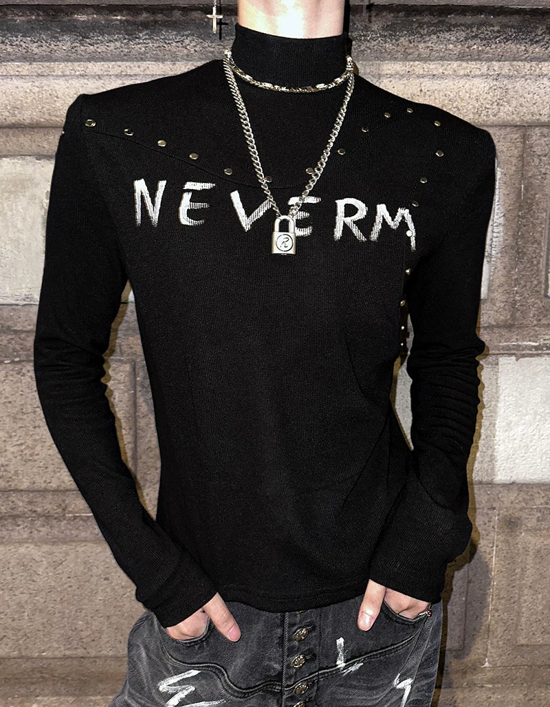 Neverm Studded Gothic Knit Turtleneck