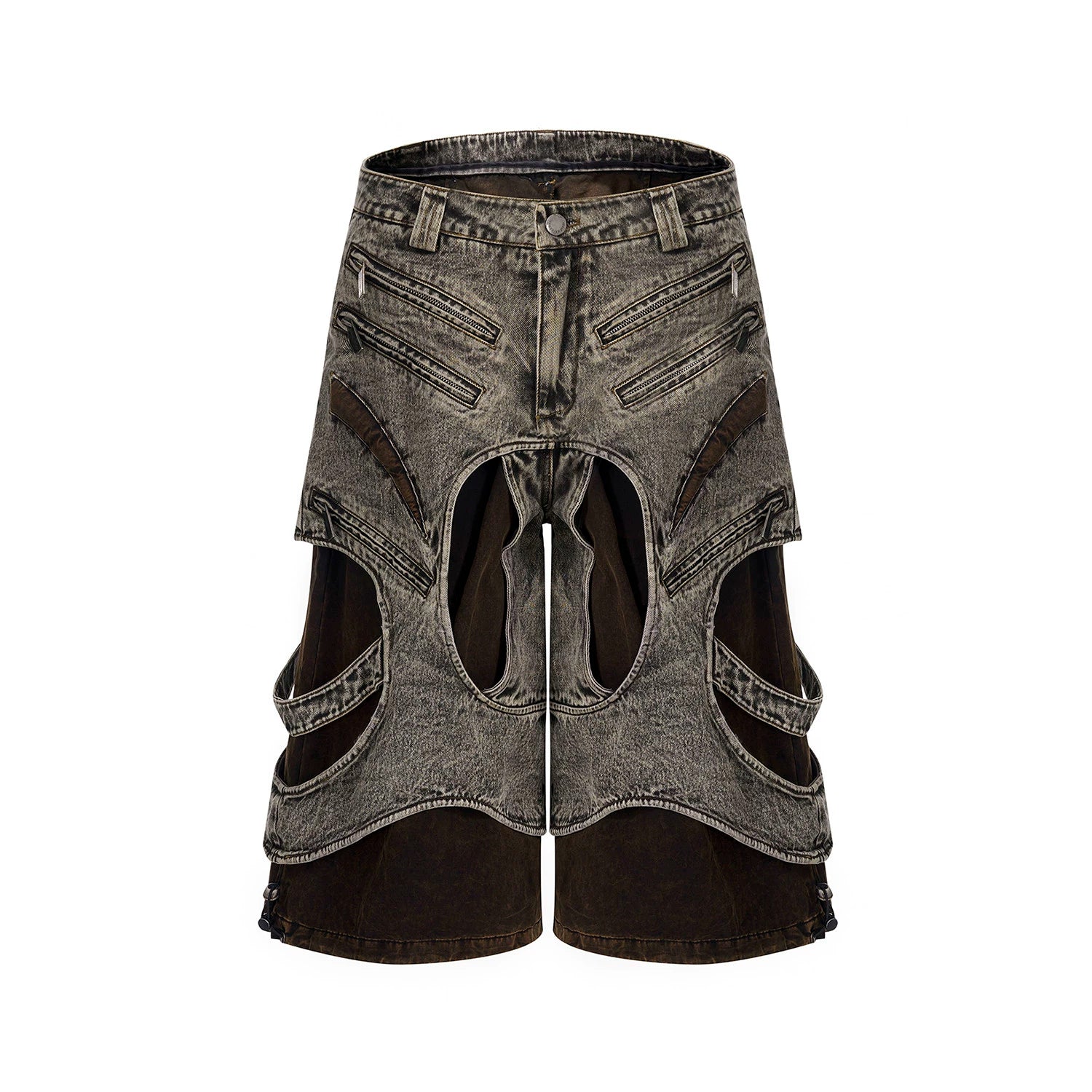Distressed Zip Front Denim Vest