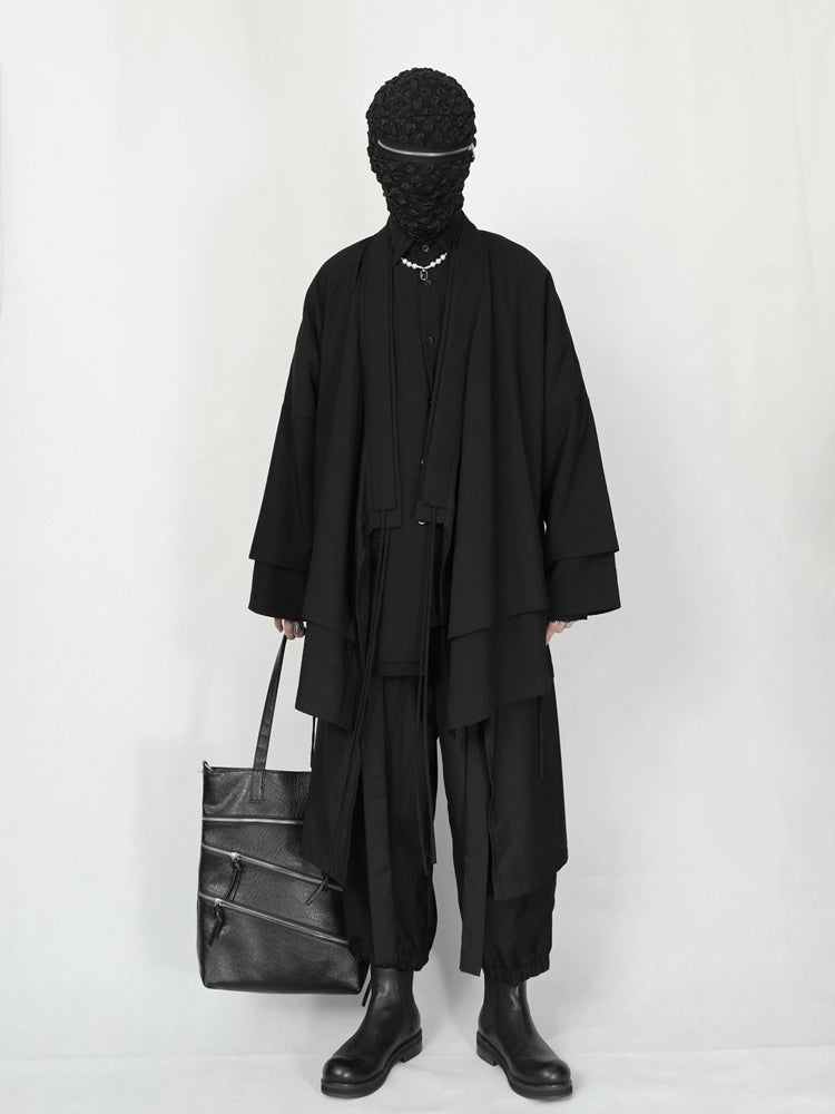 Oversized Black Kimono Cardigan