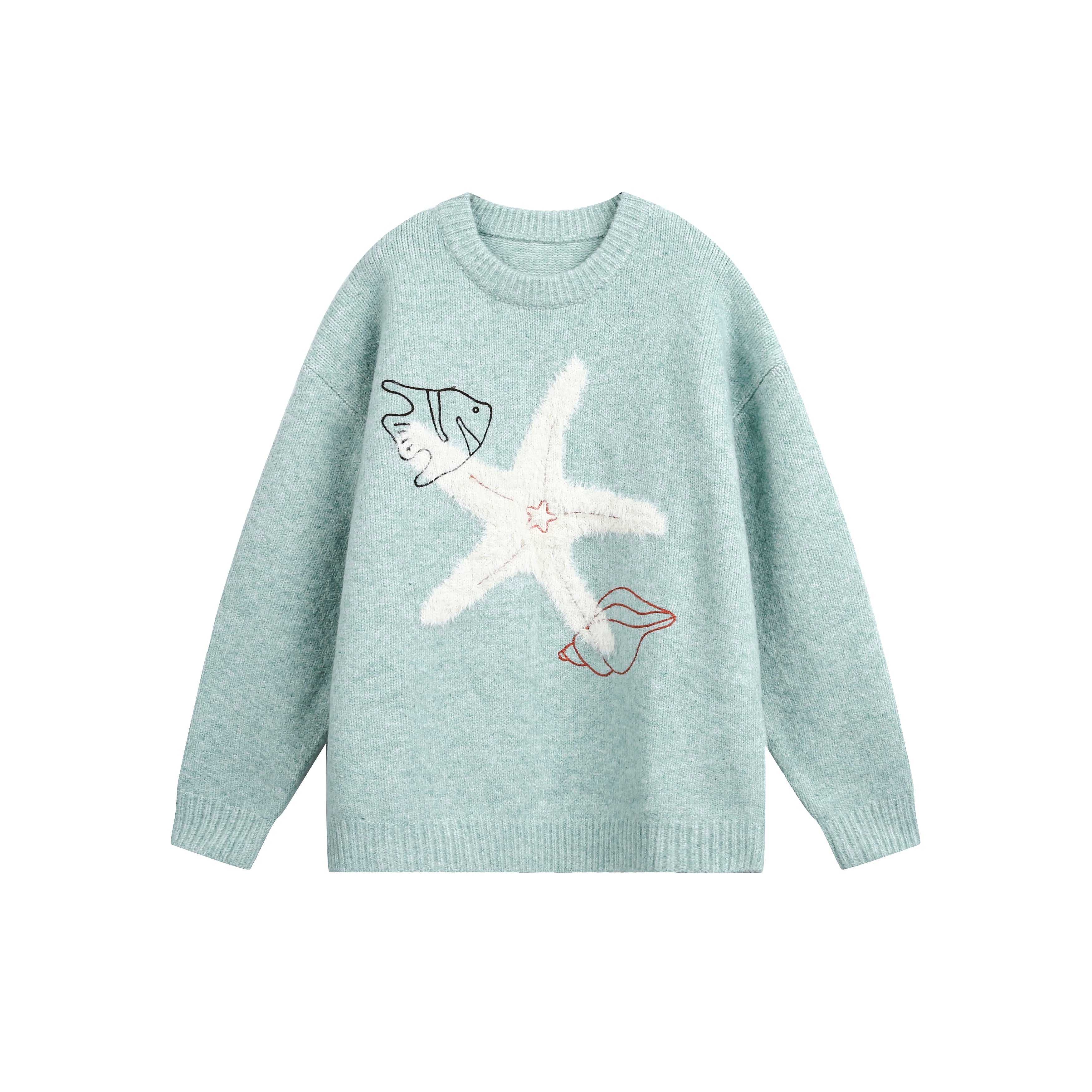 Seastar Sketch Fuzzy Knit Sweater