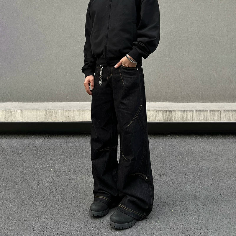 Black Orbit Panel Jeans
