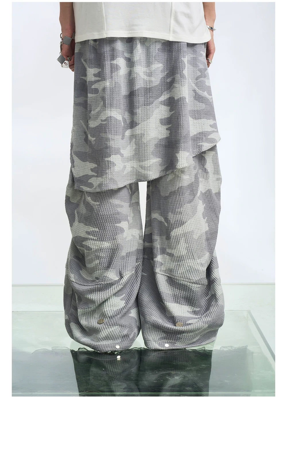 Layered Camouflage Balloon Sweatpants