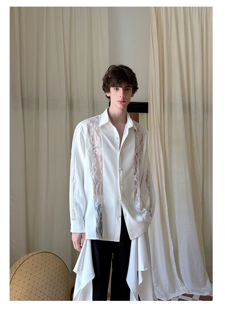 Ivory Reverie Pearl Lace Shirt