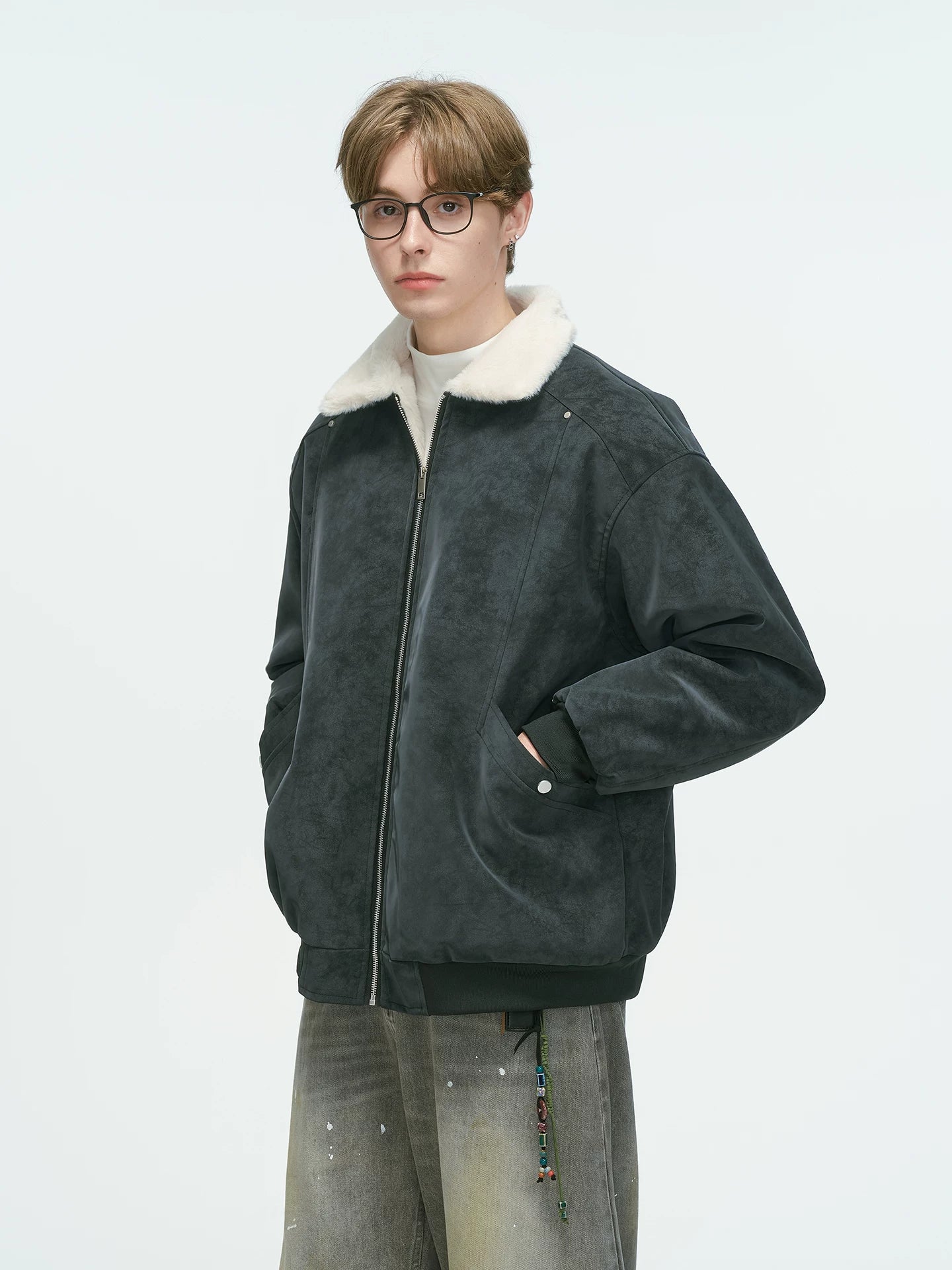 Shearling Transit Reversible Bomber